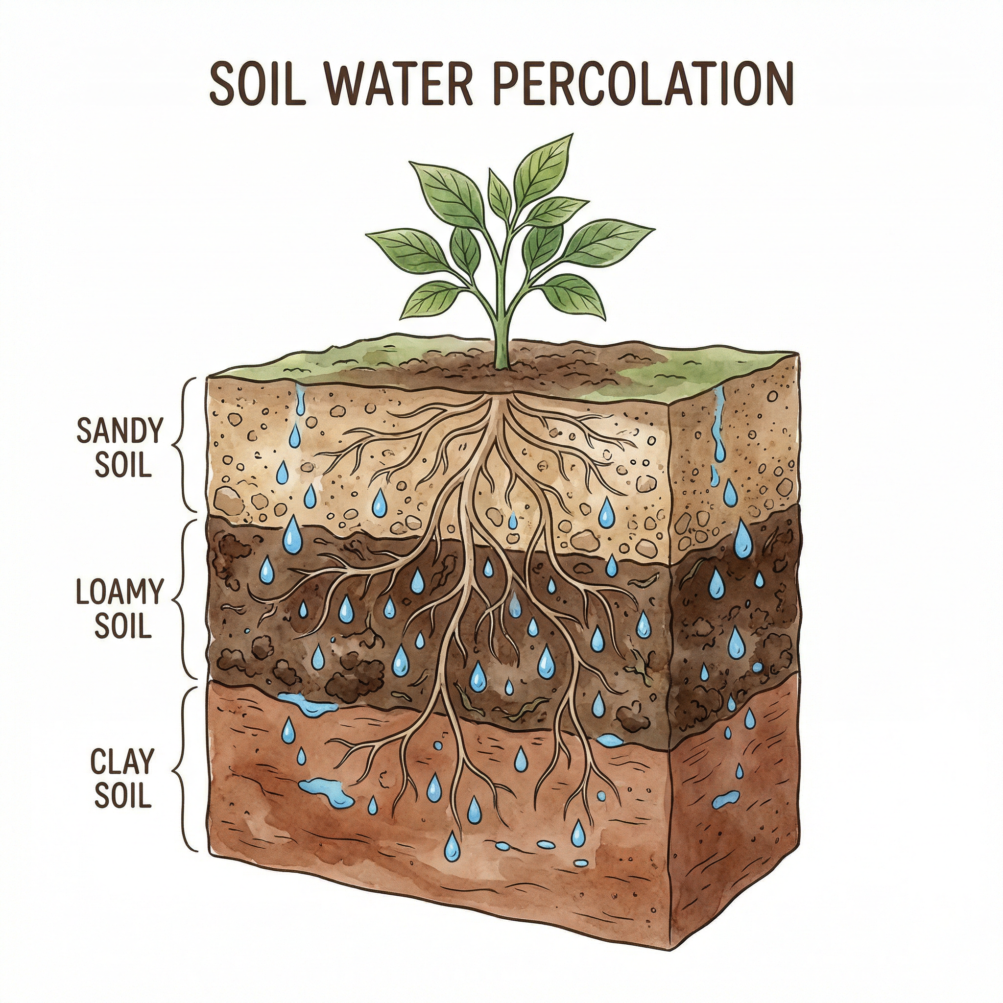 Coupe de sol montrant les différentes couches